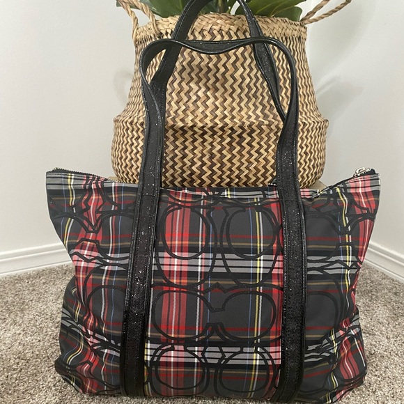 Coach Poppy Tartan Plaid Tote - Picture 4 of 10
